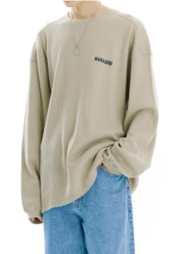 mahagrid (マハグリッド) MIL WAFFLE LS TEE [BEIGE]