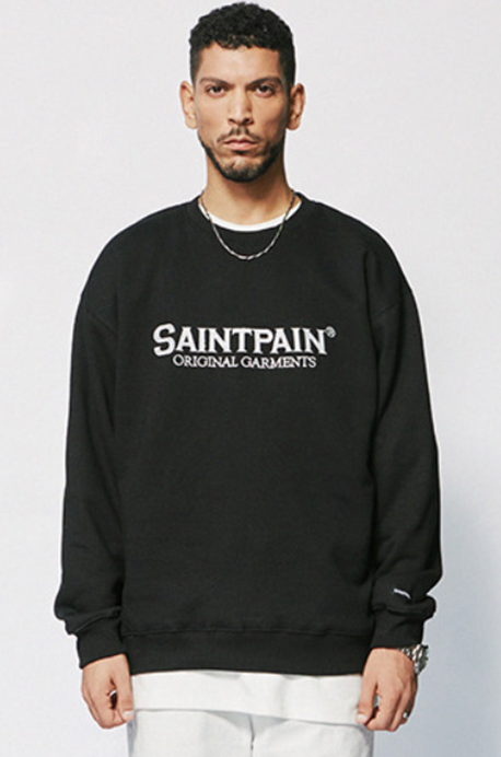セイントペイン(SAINTPAIN)  SP ORIGINAL LOGO CREWNECK-BLACK