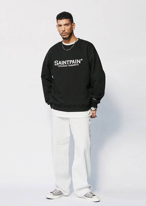 セイントペイン(SAINTPAIN)  SP ORIGINAL LOGO CREWNECK-BLACK