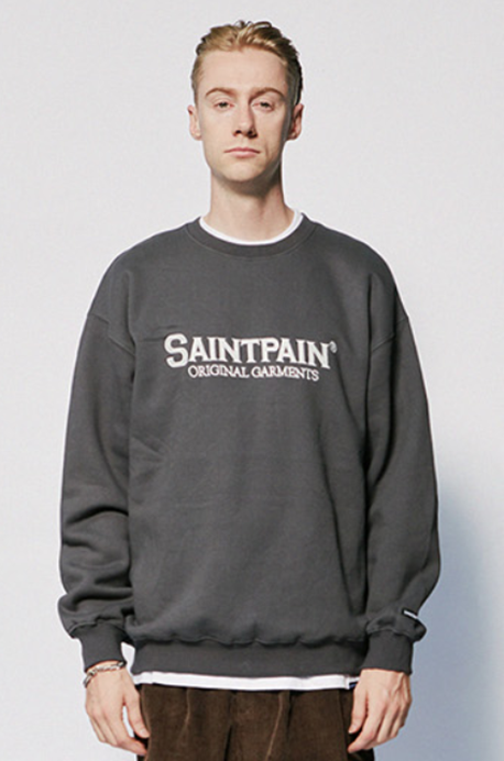 セイントペイン(SAINTPAIN)  SP ORIGINAL LOGO CREWNECK-CHARCOAL