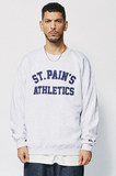 セイントペイン(SAINTPAIN)  SP ATHLETIC LOGO CREWNECK-ASH MELANGE