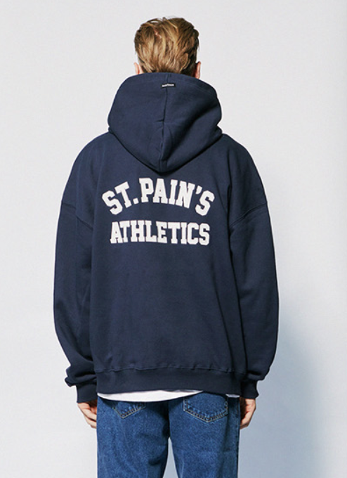セイントペイン(SAINTPAIN)  SP ATHLETIC LOGO HOOD-NAVY