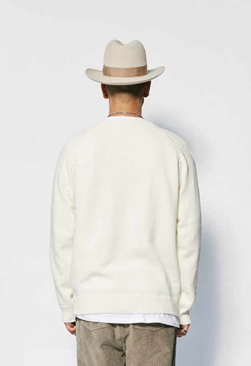 セイントペイン(SAINTPAIN) SP FINE WOOL LOOSE FIT KNIT-IVORY