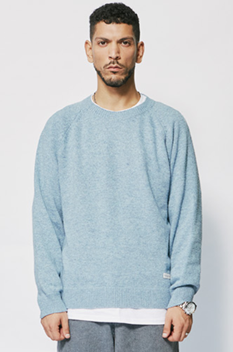 セイントペイン(SAINTPAIN) SP FINE WOOL LOOSE FIT KNIT-BLUE