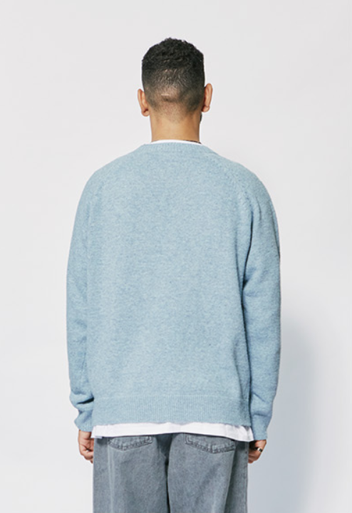 セイントペイン(SAINTPAIN) SP FINE WOOL LOOSE FIT KNIT-BLUE