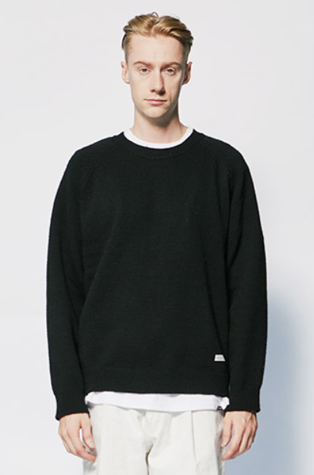 セイントペイン(SAINTPAIN) SP FINE WOOL LOOSE FIT KNIT-BLACK