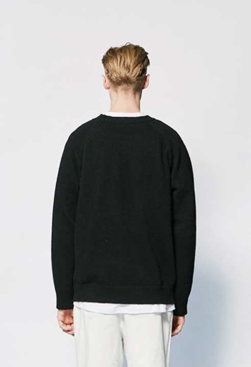 セイントペイン(SAINTPAIN) SP FINE WOOL LOOSE FIT KNIT-BLACK