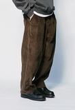 セイントペイン(SAINTPAIN)  SP TWO TUCK WIDE CORDUROY PANTS-BROWN