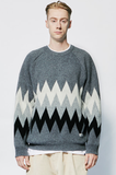 セイントペイン(SAINTPAIN) SP FINE WOOL ZIGZAG KNIT-CHARCOAL