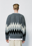 セイントペイン(SAINTPAIN) SP FINE WOOL ZIGZAG KNIT-CHARCOAL