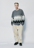 セイントペイン(SAINTPAIN) SP FINE WOOL ZIGZAG KNIT-CHARCOAL