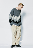 セイントペイン(SAINTPAIN) SP FINE WOOL ZIGZAG KNIT-CHARCOAL