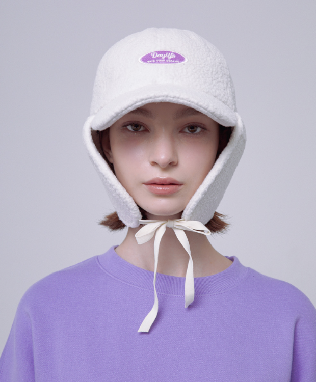 デイライフ(Daylife)  DAYLIFE BOA FLEECE TROOPER HAT (IVORY)