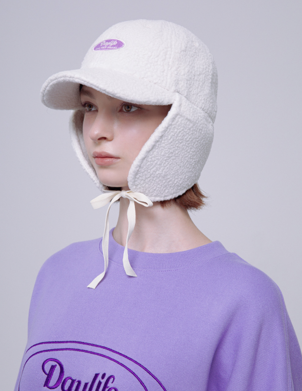 デイライフ(Daylife)  DAYLIFE BOA FLEECE TROOPER HAT (IVORY)