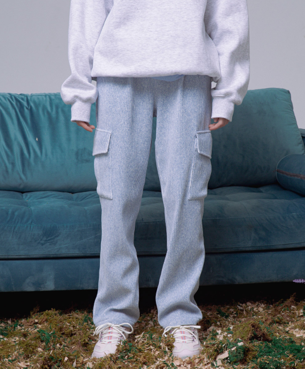 デイライフ(Daylife)  DAYLIFE CARGO CORDUROY PANTS (LIGHT BLUE)