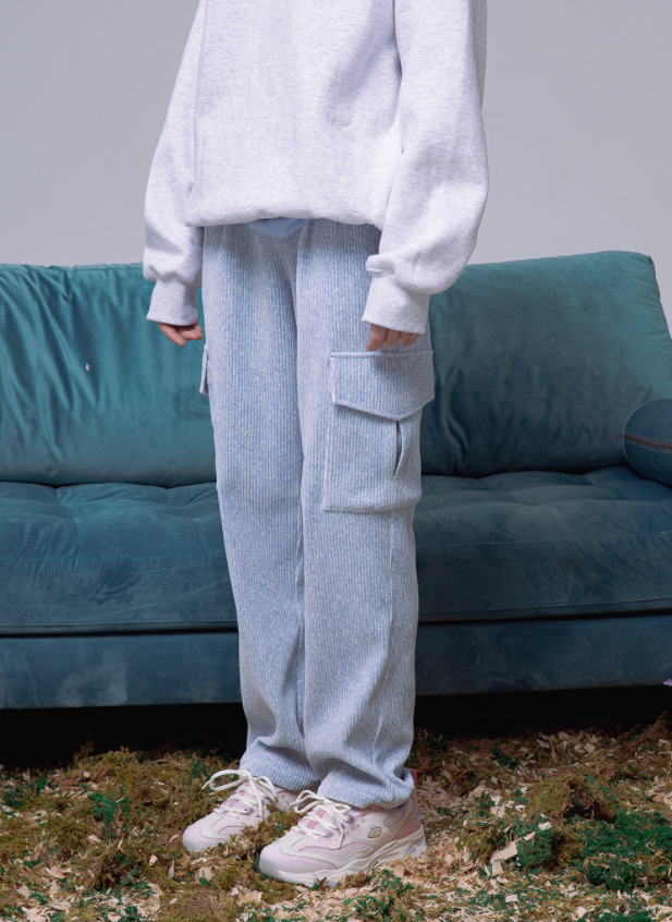 デイライフ(Daylife)  DAYLIFE CARGO CORDUROY PANTS (LIGHT BLUE)