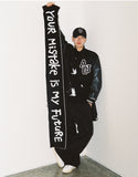 アジョバイアジョ(AJOBYAJO)  (20) Slogan Muffler [Black]