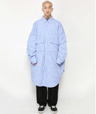 アジョバイアジョ(AJOBYAJO) Stripe Padded Long Jacket [Sky Blue]