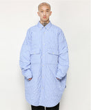 アジョバイアジョ(AJOBYAJO) Stripe Padded Long Jacket [Sky Blue]