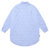 アジョバイアジョ(AJOBYAJO) Stripe Padded Long Jacket [Sky Blue]