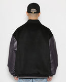 アジョバイアジョ(AJOBYAJO) Oversized Varsity Stadium Jacket [Black]