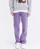 デイライフ(Daylife)  DAYLIFE WASHED DENIM SEMI-WIDE PANTS (PURPLE)