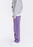 デイライフ(Daylife)  DAYLIFE WASHED DENIM SEMI-WIDE PANTS (PURPLE)