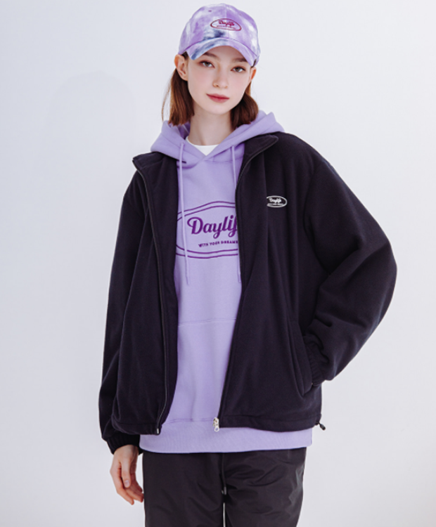 デイライフ(Daylife)  DAYLIFE FLEECE HIGH NECK ZIP-UP (BLACK)