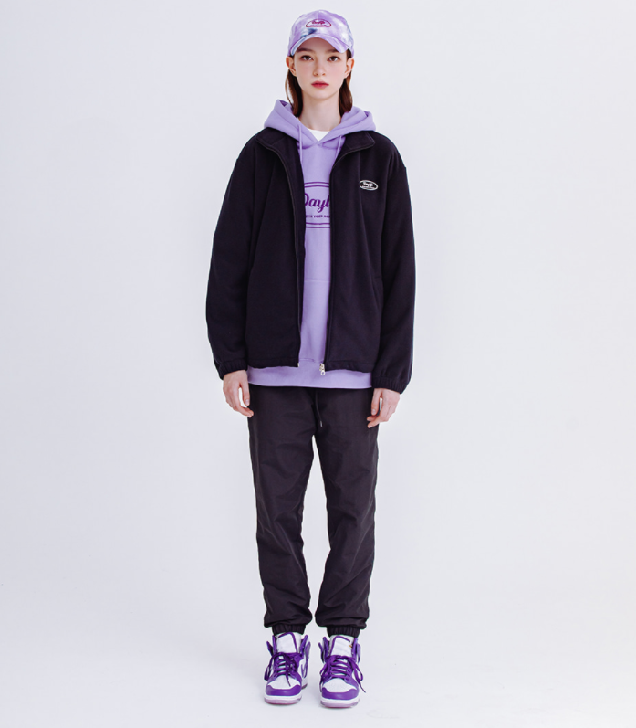 デイライフ(Daylife)  DAYLIFE FLEECE HIGH NECK ZIP-UP (BLACK)