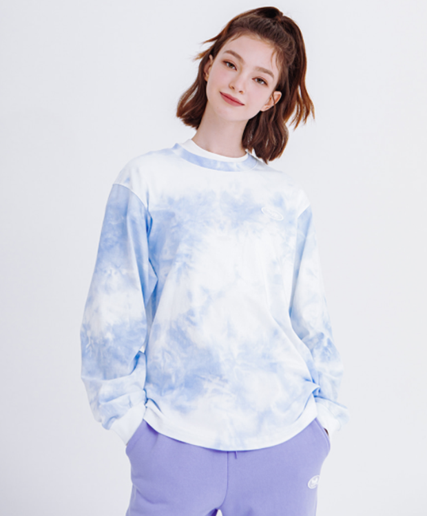 デイライフ(Daylife)  DAYLIFE TIE-DIE LONG SLEEVE (BLUE)