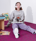 デイライフ(Daylife)  DAYLIFE RATTHER PANDA SWEATSHIRT (GRAY)