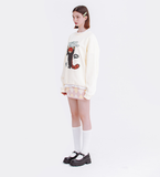 デイライフ(Daylife)  DAYLIFE RATTHER PANDA SWEATSHIRT (IVORY)