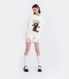 デイライフ(Daylife)  DAYLIFE RATTHER PANDA SWEATSHIRT (IVORY)