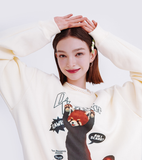 デイライフ(Daylife)  DAYLIFE RATTHER PANDA SWEATSHIRT (IVORY)