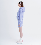 デイライフ(Daylife)  DAYLIFE CROP REVERSIBLE HOOD ZIP-UP (LIGHT BLUE)