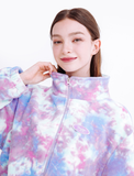 デイライフ(Daylife)  DAYLIFE TIE-DIE FLEECE JACKET (LIGHT BLUE)