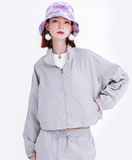 デイライフ(Daylife)  DAYLIFE WARM-UP CROP JACKET (GRAY)