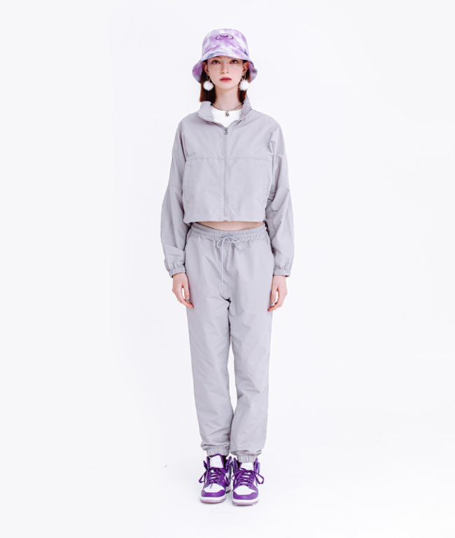 デイライフ(Daylife)  DAYLIFE WARM-UP CROP JACKET (GRAY)