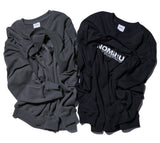 NOMANUAL(ノーマニュアル) CROPPED LAYERED SWEATSHIRT - CHARCOAL