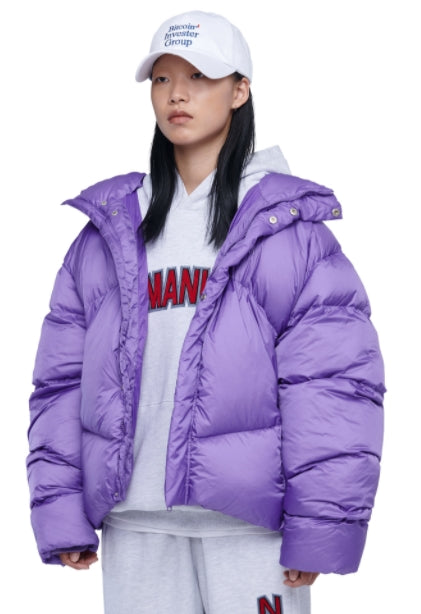 NOMANUAL(ノーマニュアル)    SHORT DOWN PUFFER JACKET - PURPLE
