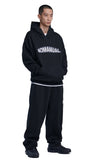 NOMANUAL(ノーマニュアル) BOUCLE ARCH LOGO SWEATPANTS - BLACK