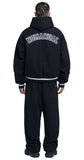 NOMANUAL(ノーマニュアル) BOUCLE ARCH LOGO SWEATPANTS - BLACK