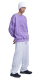 NOMANUAL(ノーマニュアル) BOUCLE ARCH LOGO SWEATPANTS - WHITE MELANGE
