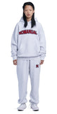 NOMANUAL(ノーマニュアル) BOUCLE ARCH LOGO SWEATPANTS - WHITE MELANGE