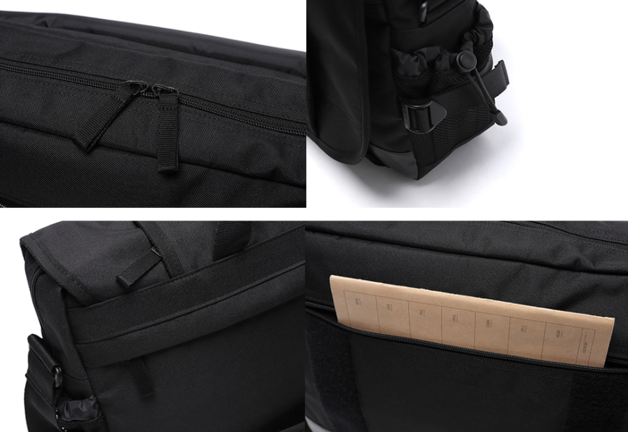 デイライフ(Daylife) DAYLIFE FLAP STRING MESSENGER BAG (BLACK