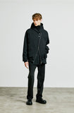 SSY(エスエスワイ)  hoody zip-up cape cardigan black