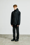 SSY(エスエスワイ)  hoody zip-up cape cardigan black