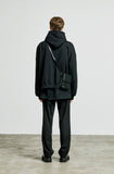 SSY(エスエスワイ)  hoody zip-up cape cardigan black