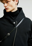 SSY(エスエスワイ)  hoody zip-up cape cardigan black