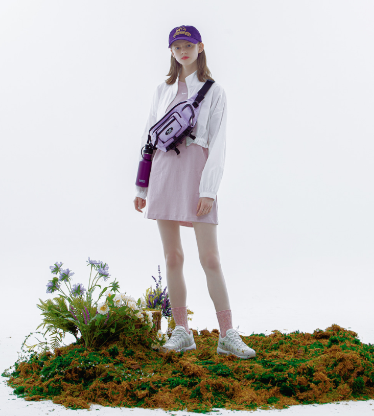 デイライフ(Daylife)  DAYLIFE FLAP STRING WAIST BAG (PURPLE)